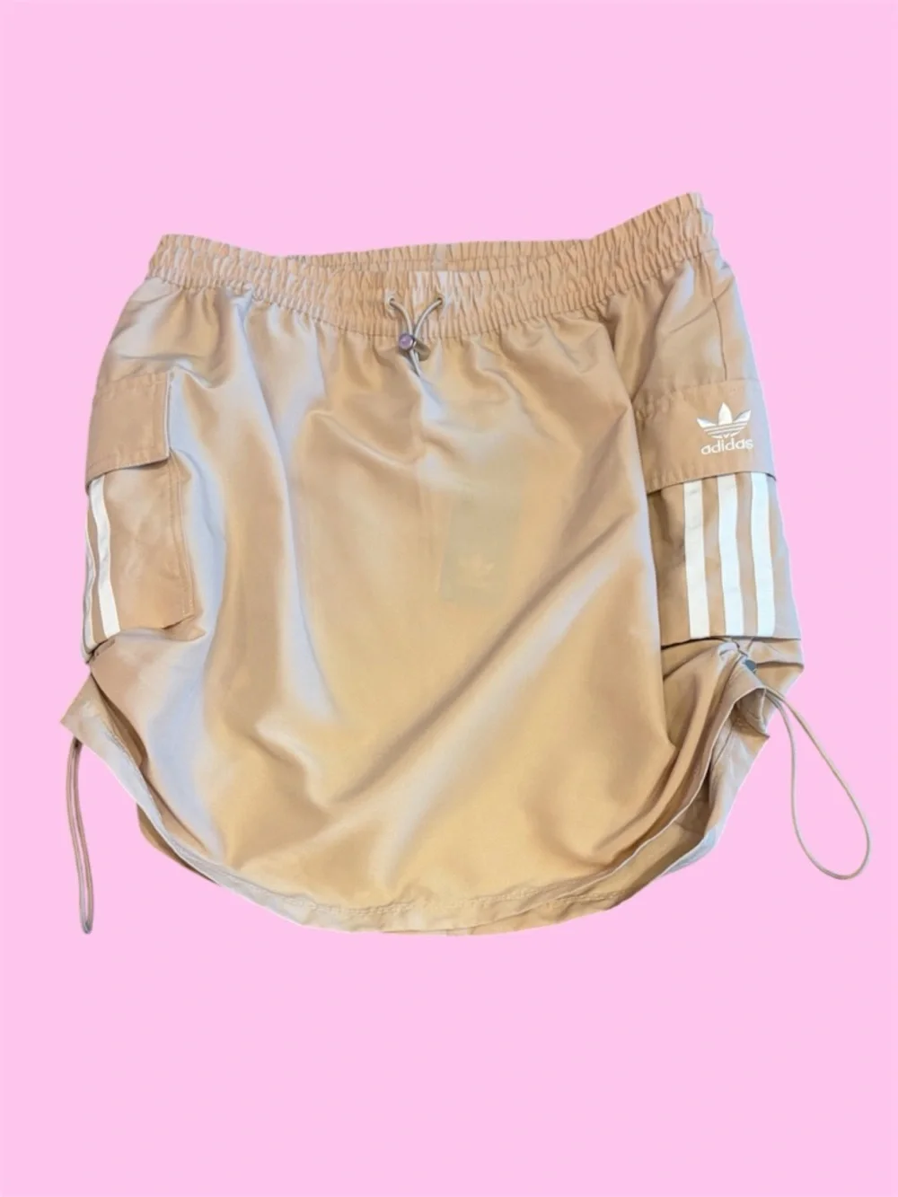 NWT Adidas Beige Drawstring Pocket Skirt - Picture 2 of 6